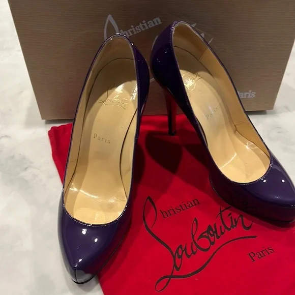 Christian Louboutin Rolando 120mm Patent Leather Violet/Purple size 39 - Picture 2 of 7